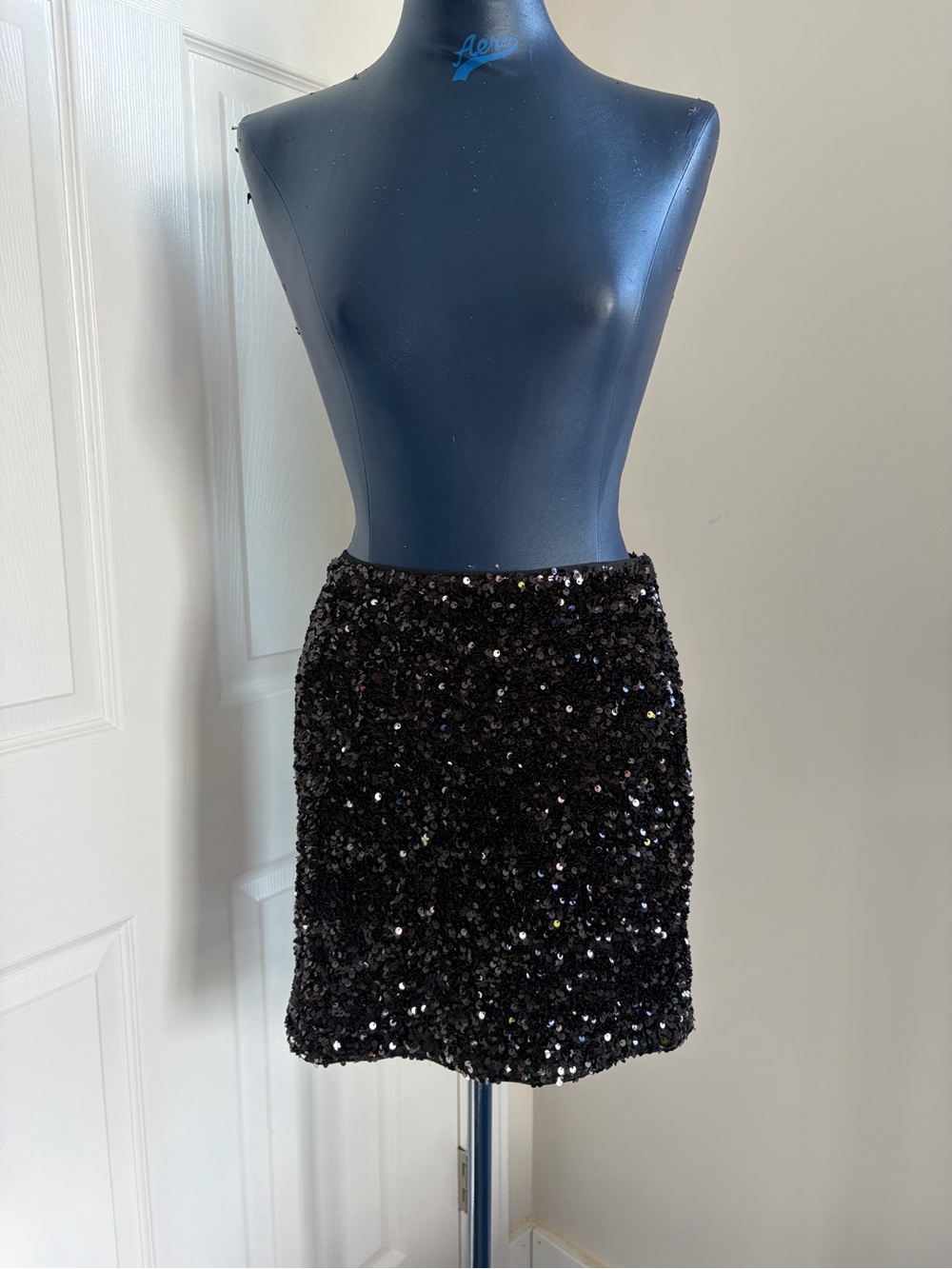 H&M Black Sequin Mini Skirt